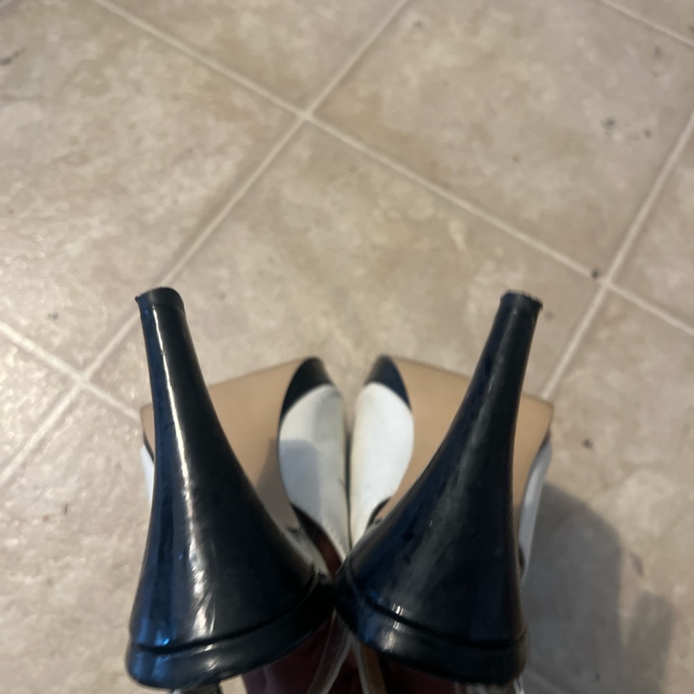 Anne Klein Black and White Spectator Peep-Toe Heel - Picture 5 of 6